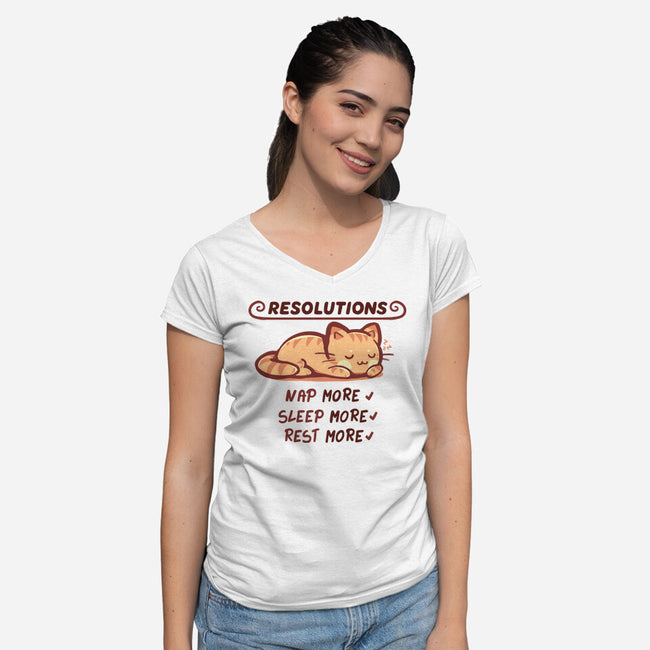 Resolution To Sleep-Womens-V-Neck-Tee-TechraNova