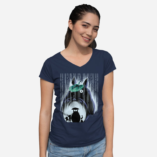 Rainy Neighborhood-Womens-V-Neck-Tee-rmatix