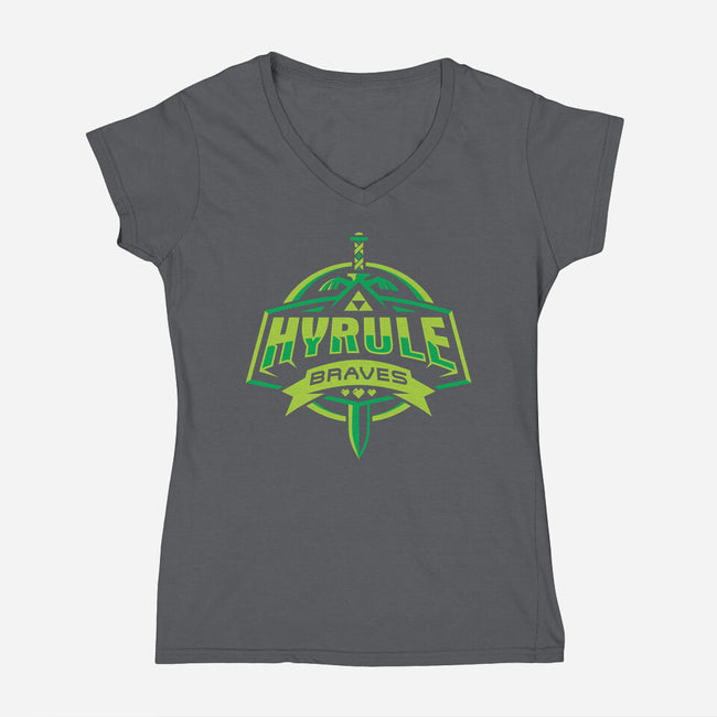 Hyrule Braves-Womens-V-Neck-Tee-arace