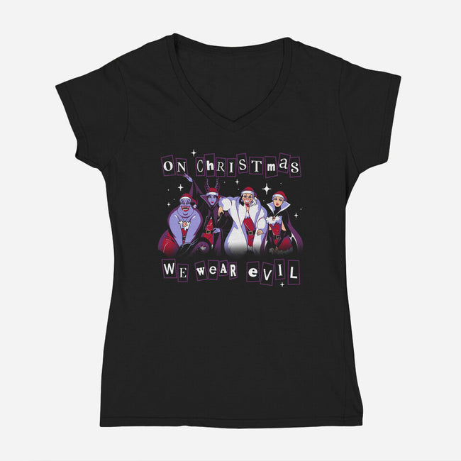 Merry Evilmas-Womens-V-Neck-Tee-yumie