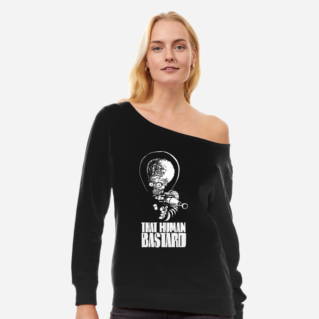 That Human Bastard-Womens-Off Shoulder-Sweatshirt-zascanauta