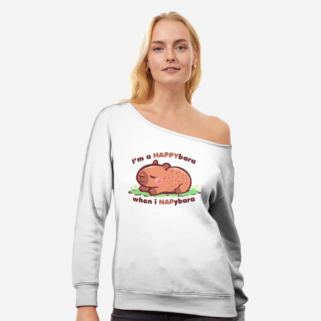 Happybara When I Napybara-Womens-Off Shoulder-Sweatshirt-TechraNova