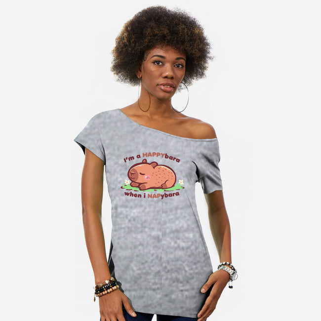 Happybara When I Napybara-Womens-Off Shoulder-Tee-TechraNova