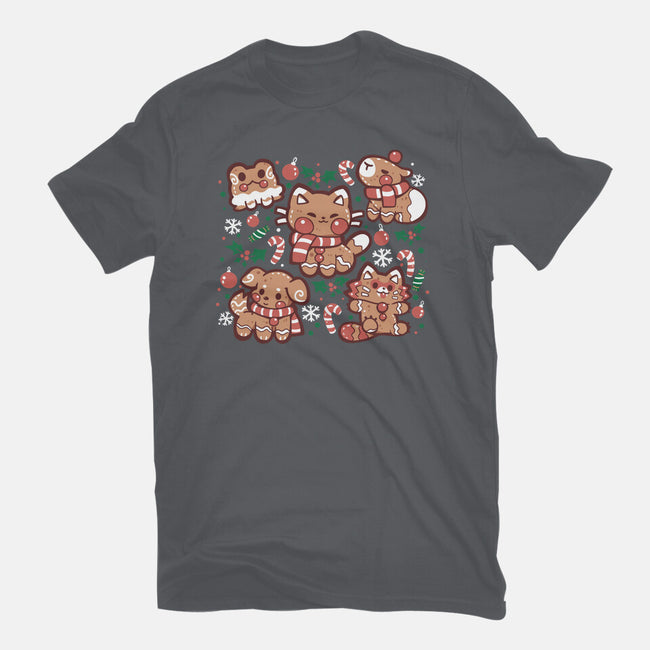 Gingerbread Animals-Mens-Heavyweight-Tee-TechraNova