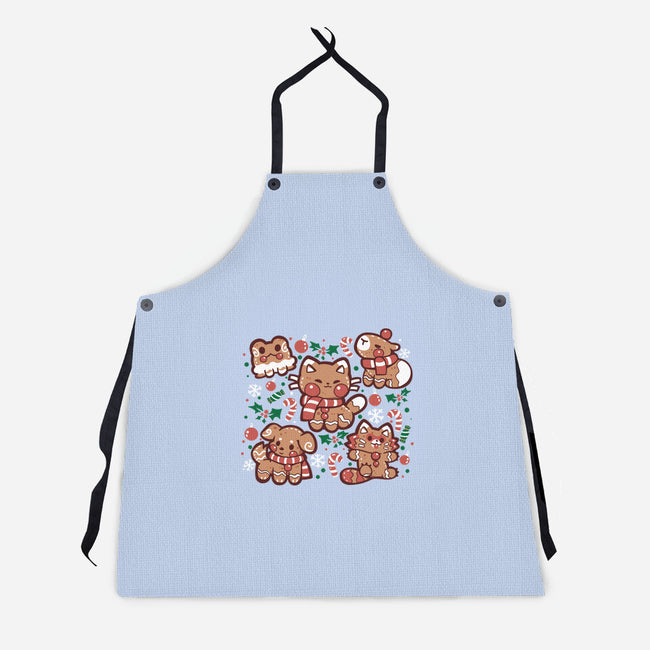 Gingerbread Animals-Unisex-Kitchen-Apron-TechraNova