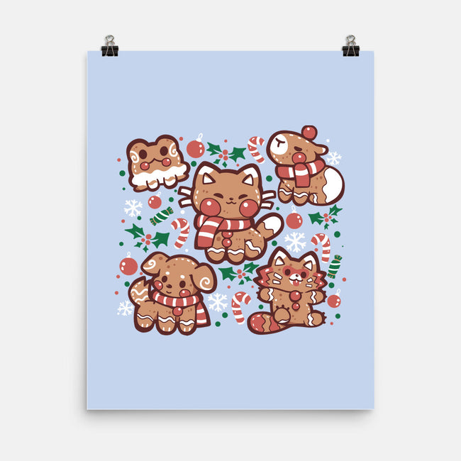 Gingerbread Animals-None-Matte-Poster-TechraNova