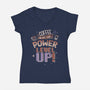 Power Level Up-Womens-V-Neck-Tee-Estudio Horta