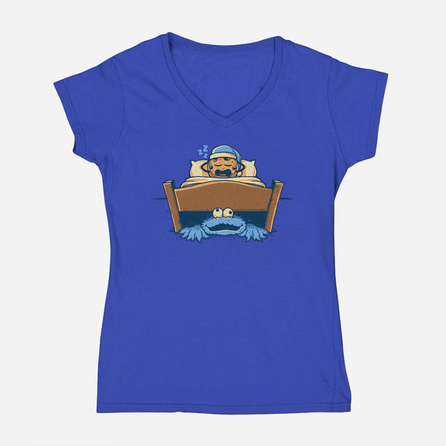 Cozy Cookie-Womens-V-Neck-Tee-retrodivision