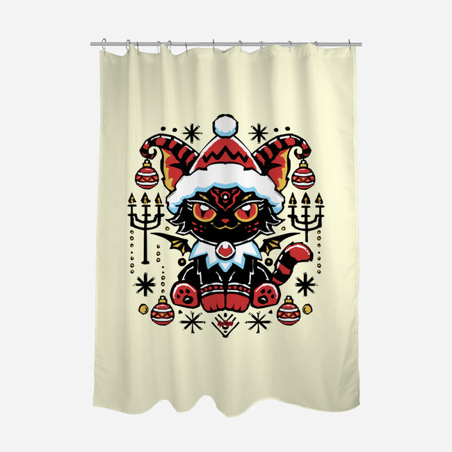 Black Cat Xmas-None-Polyester-Shower Curtain-Andriu