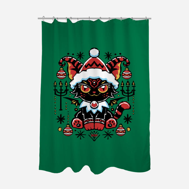 Black Cat Xmas-None-Polyester-Shower Curtain-Andriu