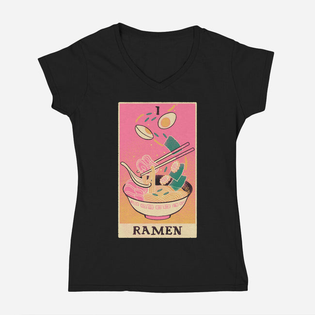 Ramen Tarot-Womens-V-Neck-Tee-naomori