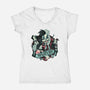 Raise Your Paws For Rock And Roll-Womens-V-Neck-Tee-glitchygorilla