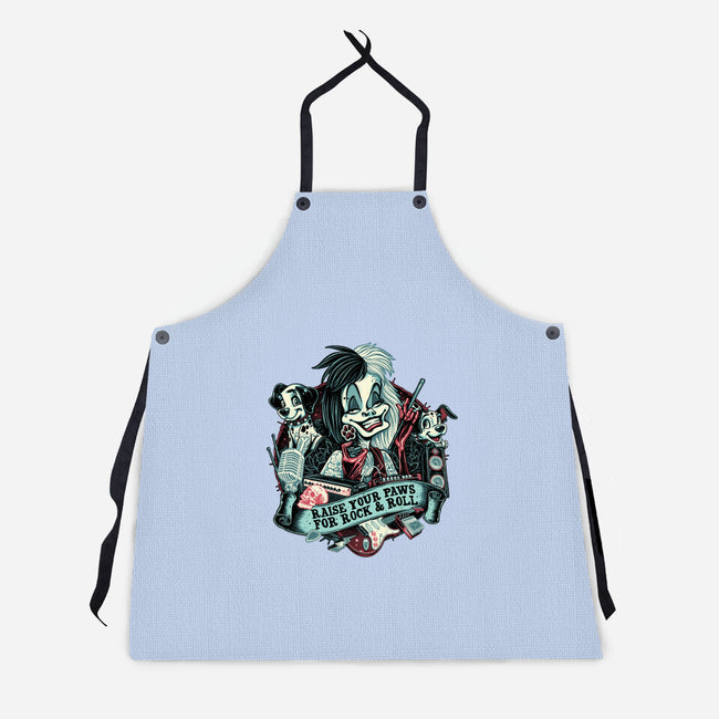 Raise Your Paws For Rock And Roll-Unisex-Kitchen-Apron-glitchygorilla