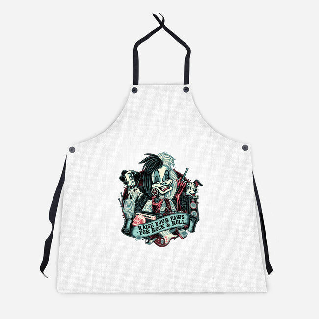 Raise Your Paws For Rock And Roll-Unisex-Kitchen-Apron-glitchygorilla