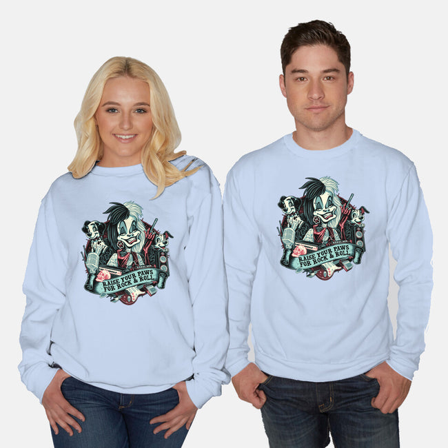 Raise Your Paws For Rock And Roll-Unisex-Crew Neck-Sweatshirt-glitchygorilla