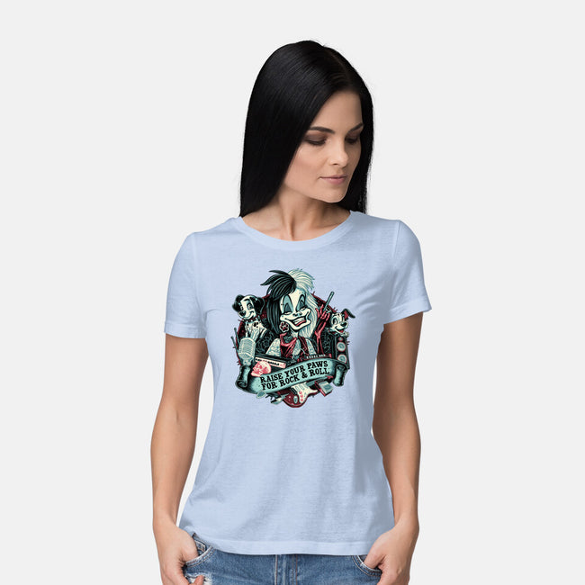 Raise Your Paws For Rock And Roll-Womens-Basic-Tee-glitchygorilla