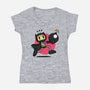 Bomberbat-Womens-V-Neck-Tee-Raffiti