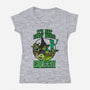 Go Team Green-Womens-V-Neck-Tee-SCelano Design