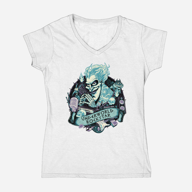 Underworld Rockstar-Womens-V-Neck-Tee-glitchygorilla