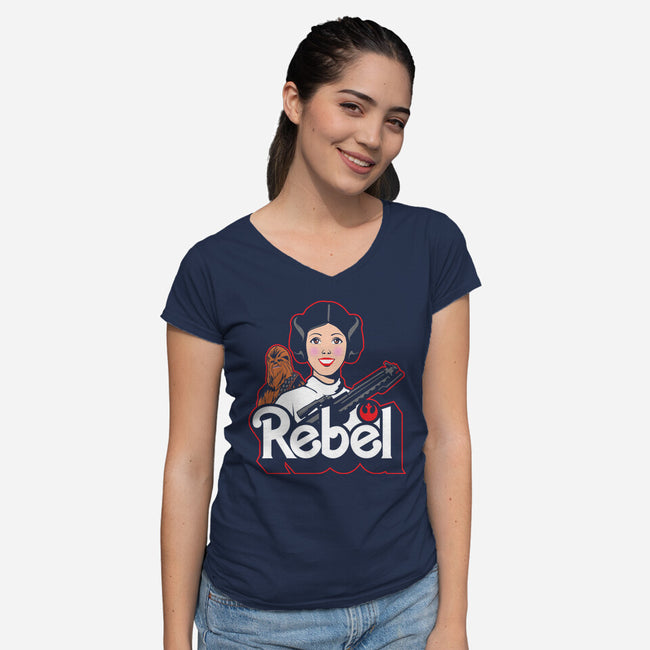 Rebel Dreamhouse-Womens-V-Neck-Tee-arace