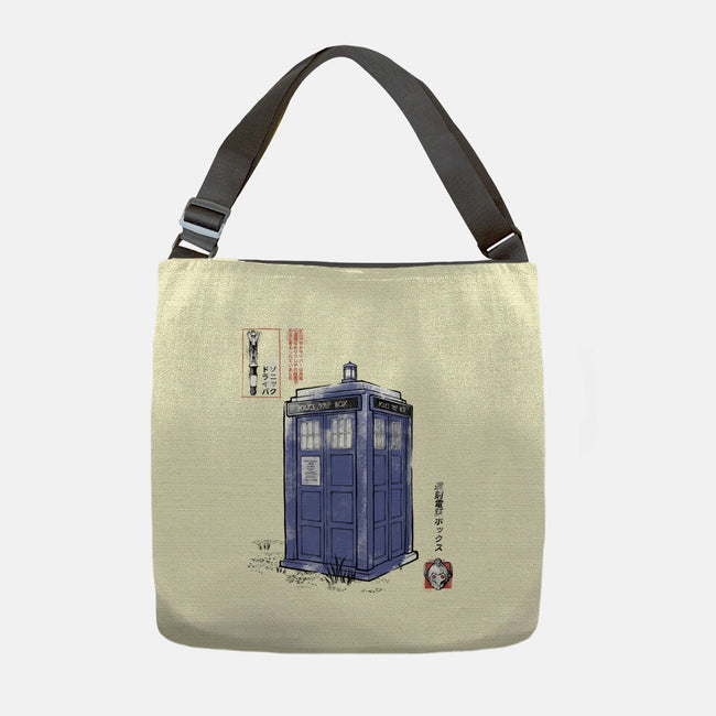 Police Box Sumi-E-None-Adjustable Tote-Bag-Astrobot Invention