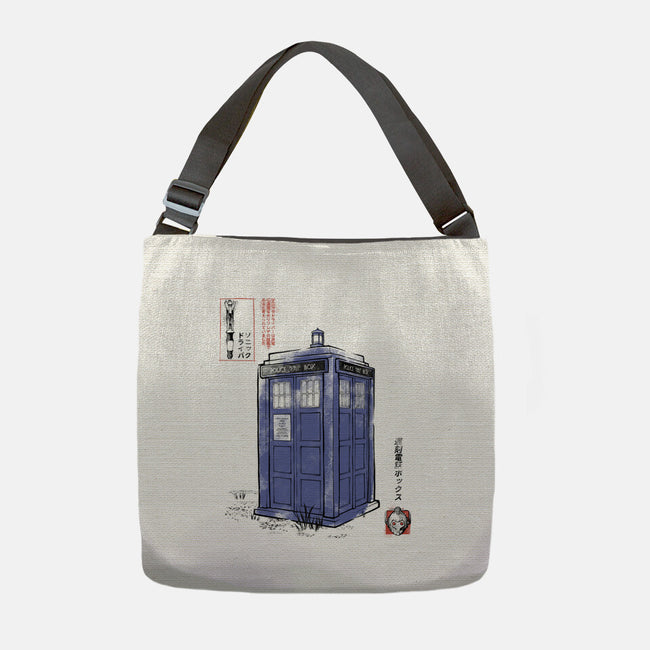 Police Box Sumi-E-None-Adjustable Tote-Bag-Astrobot Invention