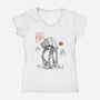 Armored Walker Sumi-E-Womens-V-Neck-Tee-Astrobot Invention