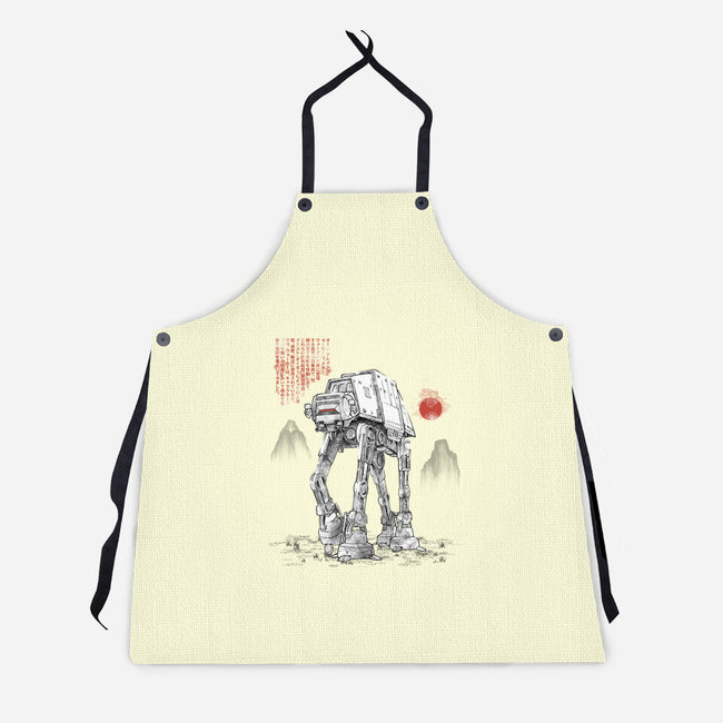 Armored Walker Sumi-E-Unisex-Kitchen-Apron-Astrobot Invention