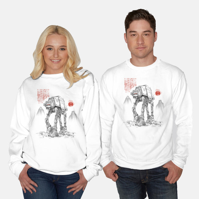 Armored Walker Sumi-E-Unisex-Crew Neck-Sweatshirt-Astrobot Invention