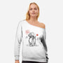 Armored Walker Sumi-E-Womens-Off Shoulder-Sweatshirt-Astrobot Invention