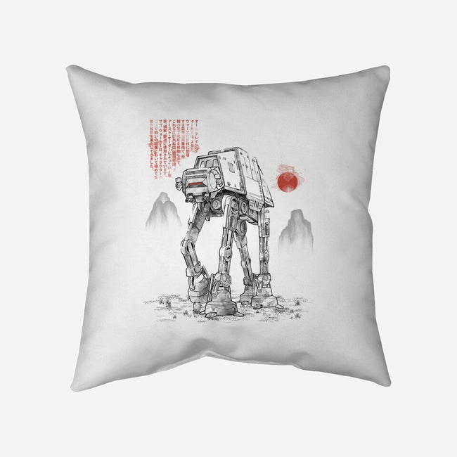 Armored Walker Sumi-E-None-Removable Cover w Insert-Throw Pillow-Astrobot Invention