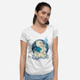 A Bear Winter Day-Womens-V-Neck-Tee-palmstreet