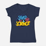 Saved By Science-Womens-V-Neck-Tee-DrMonekers