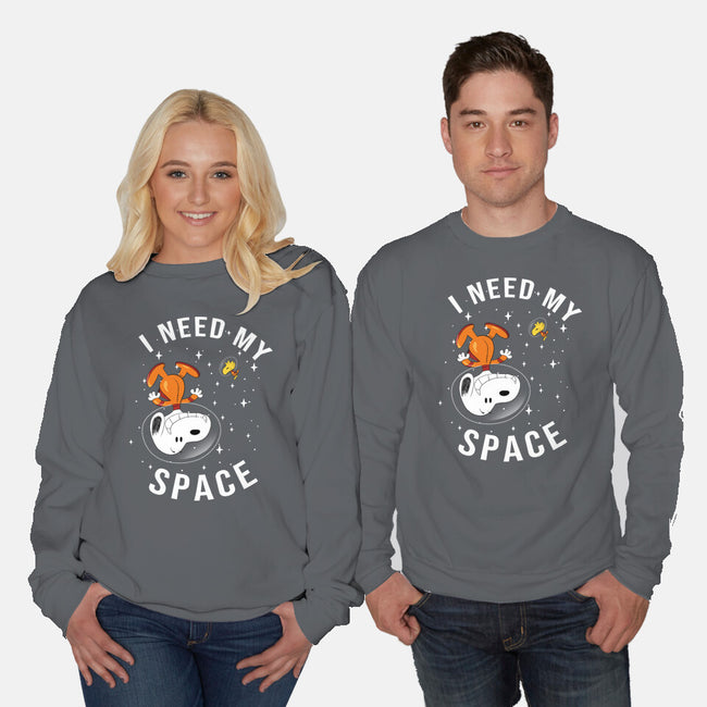 I Need My Space Snoopy-Unisex-Crew Neck-Sweatshirt-MaxoArt