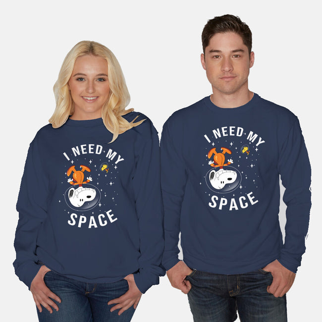 I Need My Space Snoopy-Unisex-Crew Neck-Sweatshirt-MaxoArt