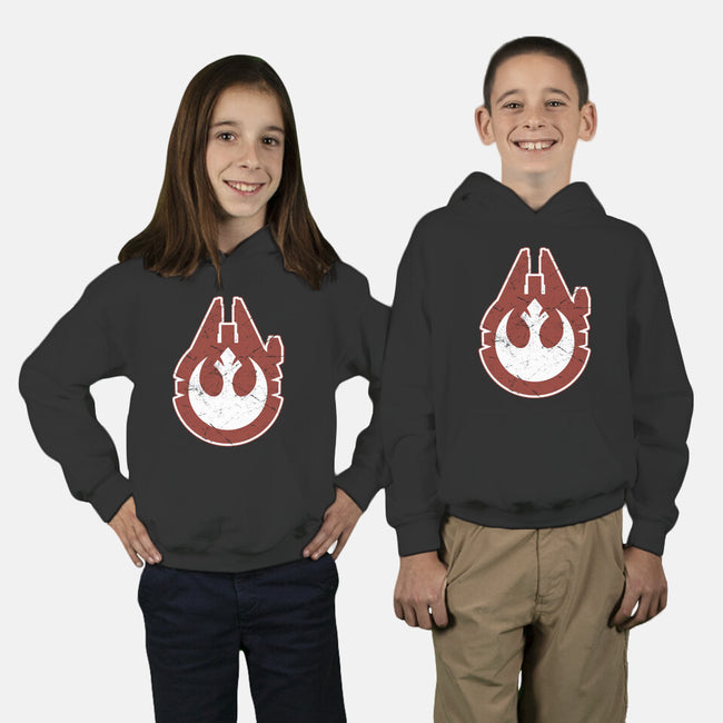 Vintage Millenium Falcon-Youth-Pullover-Sweatshirt-Astrobot Invention