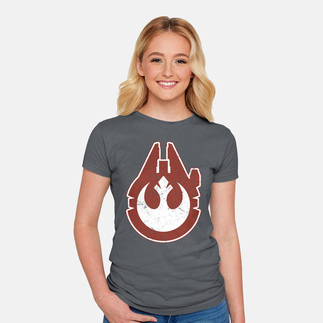 Vintage Millenium Falcon-Womens-Fitted-Tee-Astrobot Invention