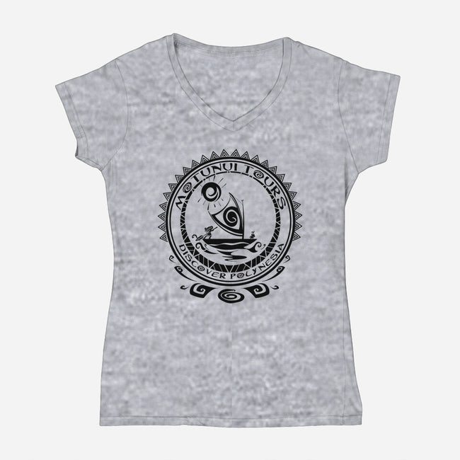 Motunui Tours-Womens-V-Neck-Tee-Mattania