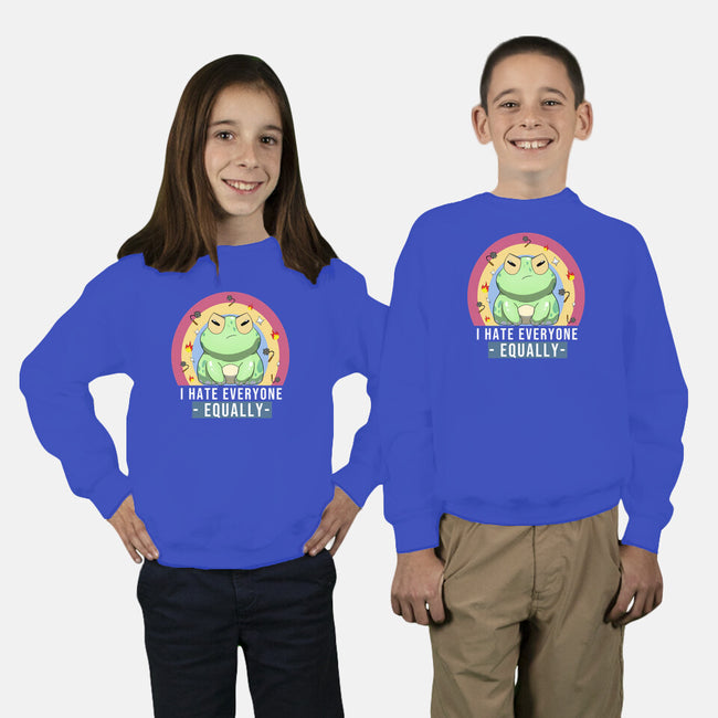 I Hate Everyone Equally-Youth-Crew Neck-Sweatshirt-MaxoArt