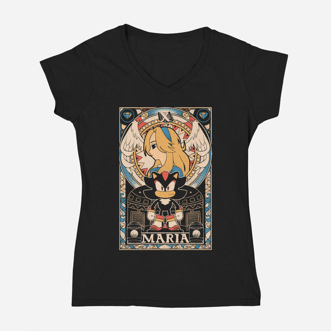 Maria Tarot-Womens-V-Neck-Tee-naomori