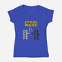 Stair Wars-Womens-V-Neck-Tee-sebasebi