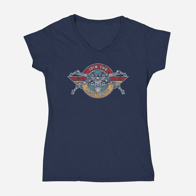 Join The Resistance-Womens-V-Neck-Tee-sebasebi