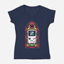 8Bits Stained Glass-Womens-V-Neck-Tee-paulagarcia