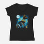 Bastet Goddess-Womens-V-Neck-Tee-Vallina84