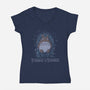 Totoro Throne-Womens-V-Neck-Tee-yumie