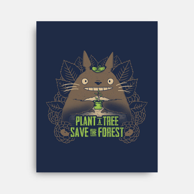 Totoro Plant-None-Stretched-Canvas-yumie