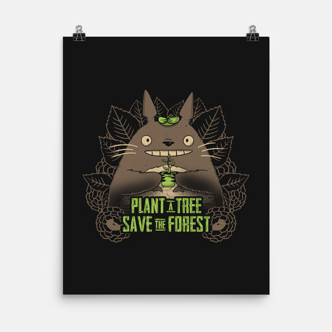 Totoro Plant-None-Matte-Poster-yumie