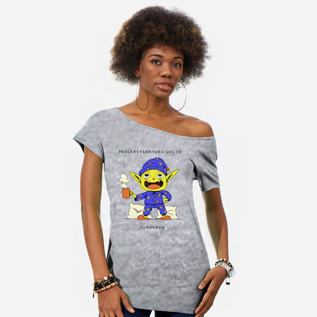 Procrastinators Unite-Womens-Off Shoulder-Tee-FunkVampire