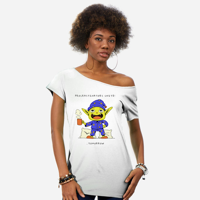 Procrastinators Unite-Womens-Off Shoulder-Tee-FunkVampire