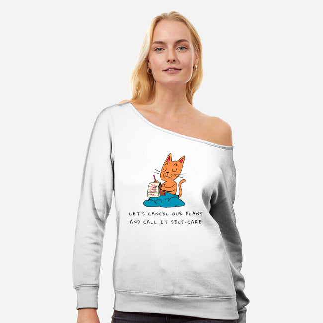 Let's Cancel Our Plans-Womens-Off Shoulder-Sweatshirt-FunkVampire